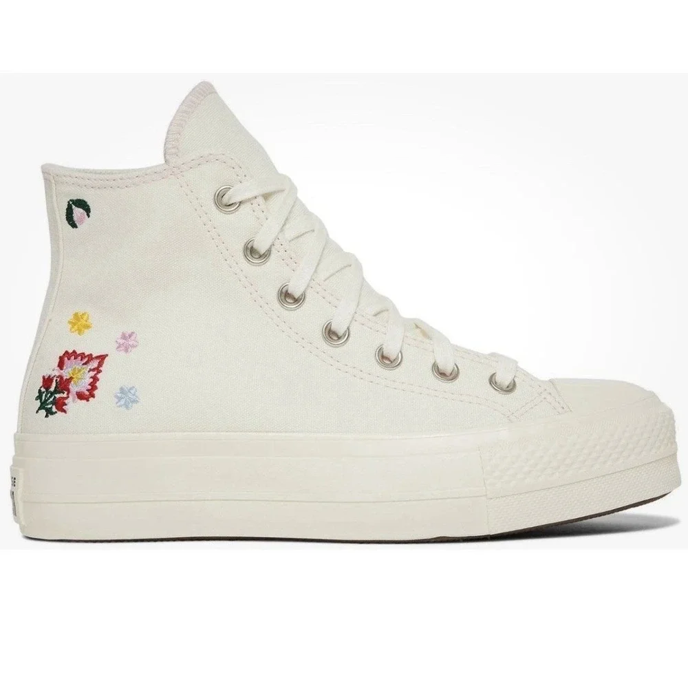Converse Chuck Taylor All Star Lift Platform High Floral Embroidery W9